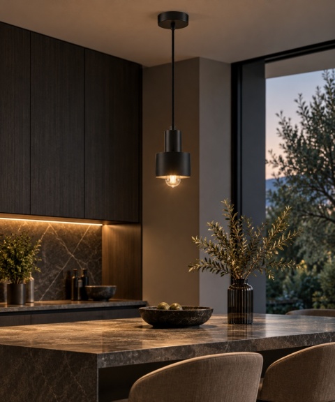 Pendant lamp 1xE27 LUCE BLACK