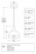 Lampa wisząca 1xE27 Rea Gold