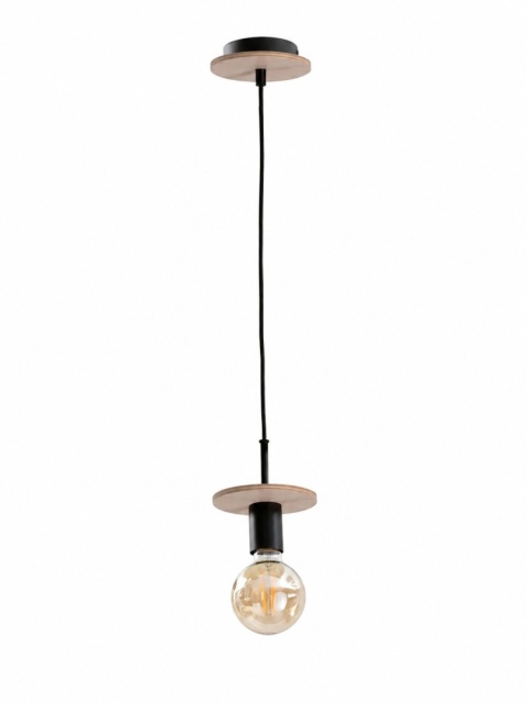 Lampa wisząca 1xE27 SATURN NATURAL/BLACK