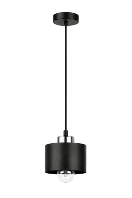 Pendant lamp 1xE27 SIMPLY BLACK/SILVER