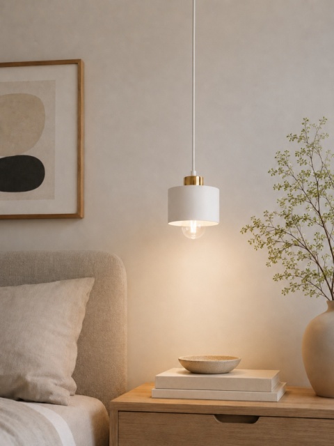 Lampa wisząca 1xE27 SIMPLY WHITE/GOLD