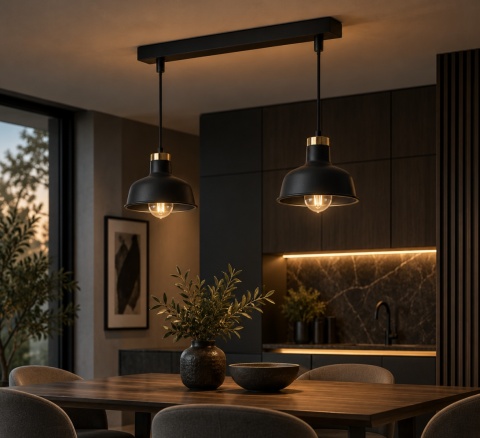Pendant lamp 2xE27 HEBE BLACK