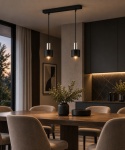 Pendant lamp 2xE27 LUCE BLACK SILVER