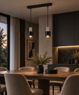 Lampa wisząca 2xE27 LUCE BLACK SILVER