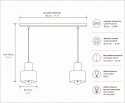 Pendant lamp 2xE27 LUCE BLACK SILVER