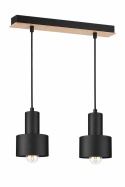 Pendant lamp 2xE27 LUCE BLACK WOOD