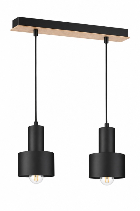 Pendant lamp 2xE27 LUCE BLACK WOOD