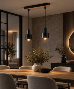 Lampa wisząca 2xE27 LUCE BLACK WOOD