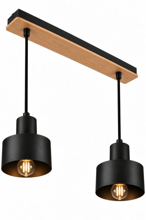 Pendant lamp 2xE27 LUCE BLACK WOOD