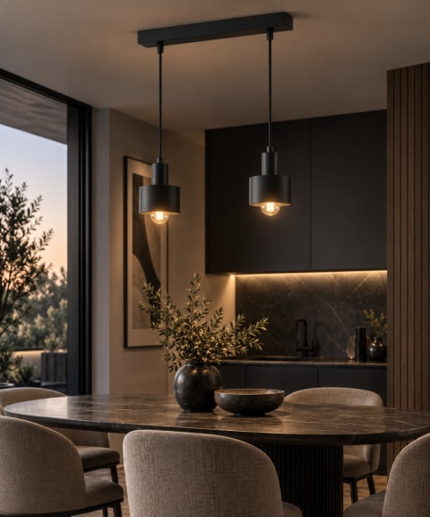 Pendant lamp 2xE27 LUCE BLACK