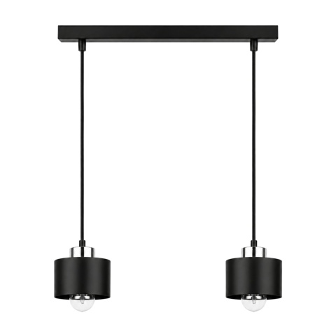 Pendant lamp 2xE27 SIMPLY BLACK/SILVER