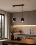 Pendant lamp 2xE27 SIMPLY BLACK/SILVER