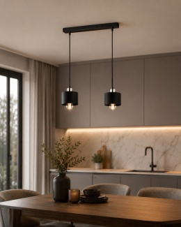 Lampa wisząca 2xE27 SIMPLY BLACK/SILVER
