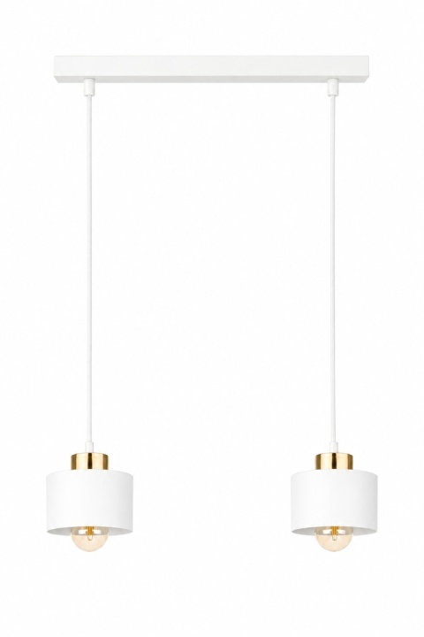Lampa wisząca 2xE27 SIMPLY WHITE/GOLD