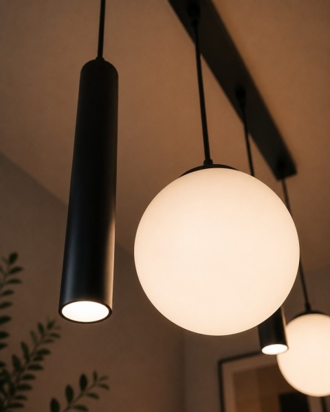 Lampa wisząca 3xE14 + 2xGU10 Mondi Black