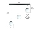 Lampa wisząca 3xE14 Mondi Black