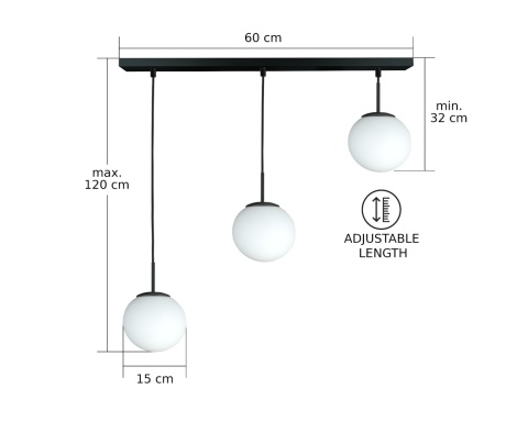 Lampa wisząca 3xE14 Mondi Black