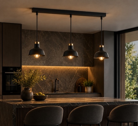 Lampa wisząca 3xE27 HEBE BLACK