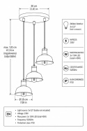 Lampa wisząca 3xE27 HEBE BLACK