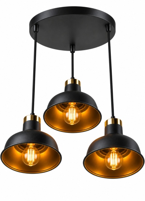 Lampa wisząca 3xE27 HEBE BLACK