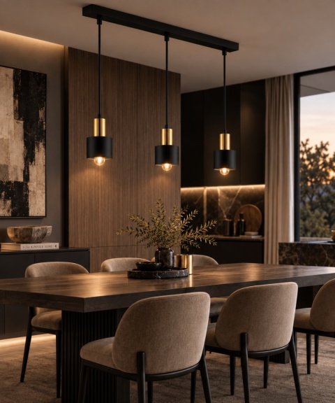 Lampa wisząca 3xE27 LUCE BLACK GOLD
