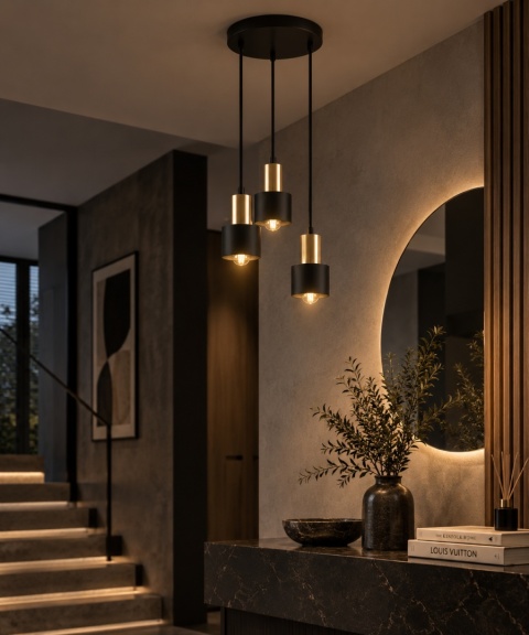 Lampa wisząca 3xE27 LUCE BLACK GOLD
