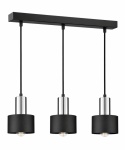 Lampa wisząca 3xE27 LUCE BLACK SILVER
