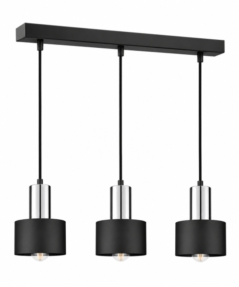 Lampa wisząca 3xE27 LUCE BLACK SILVER