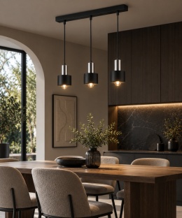 Lampa wisząca 3xE27 LUCE BLACK SILVER