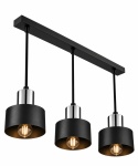 Lampa wisząca 3xE27 LUCE BLACK SILVER
