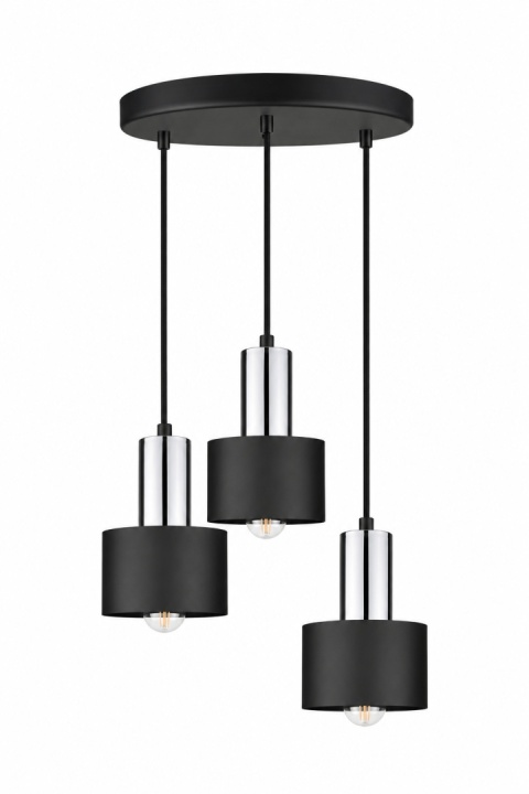 Pendant lamp 3xE27 LUCE BLACK SILVER