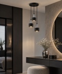 Pendant lamp 3xE27 LUCE BLACK SILVER