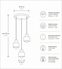 Pendant lamp 3xE27 LUCE BLACK SILVER