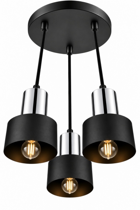 Pendant lamp 3xE27 LUCE BLACK SILVER