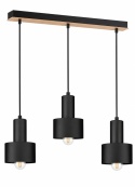 Pendant lamp 3xE27 LUCE BLACK WOOD