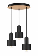Lampa wisząca 3xE27 LUCE BLACK WOOD