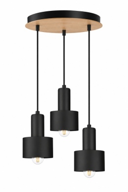 Lampa wisząca 3xE27 LUCE BLACK WOOD