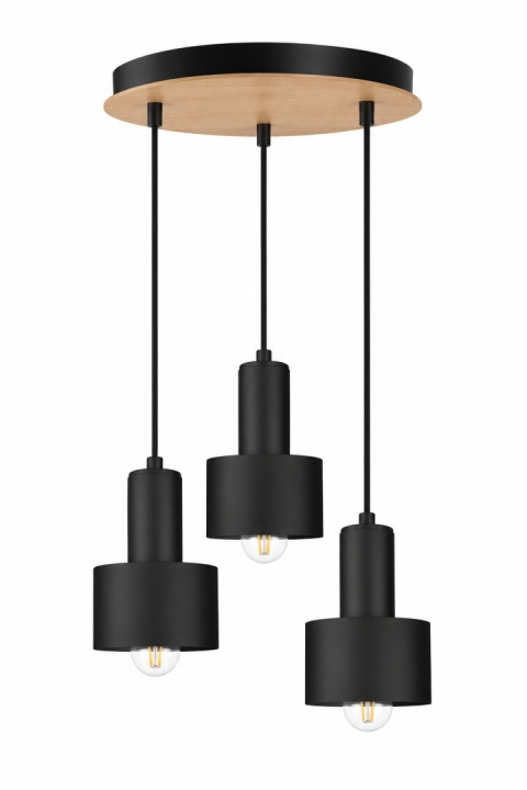 Lampa wisząca 3xE27 LUCE BLACK WOOD