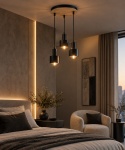Lampa wisząca 3xE27 LUCE BLACK WOOD