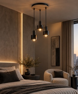Lampa wisząca 3xE27 LUCE BLACK WOOD