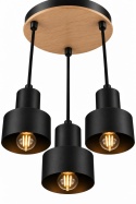 Lampa wisząca 3xE27 LUCE BLACK WOOD