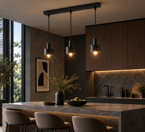 Lampa wisząca 3xE27 LUCE BLACK