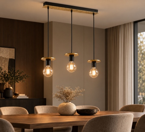 Lampa wisząca 3xE27 SATURN GOLD