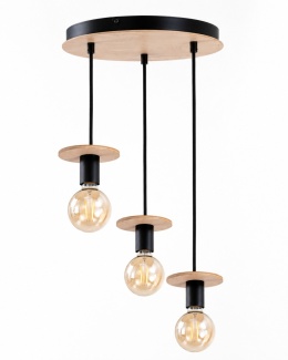 Lampa wisząca 3xE27 SATURN NATURAL/BLACK