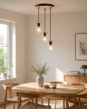 Lampa wisząca 3xE27 SATURN NATURAL/BLACK