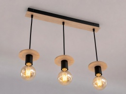 Lampa wisząca 3xE27 SATURN NATURAL/BLACK