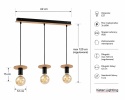 Lampa wisząca 3xE27 SATURN NATURAL/BLACK