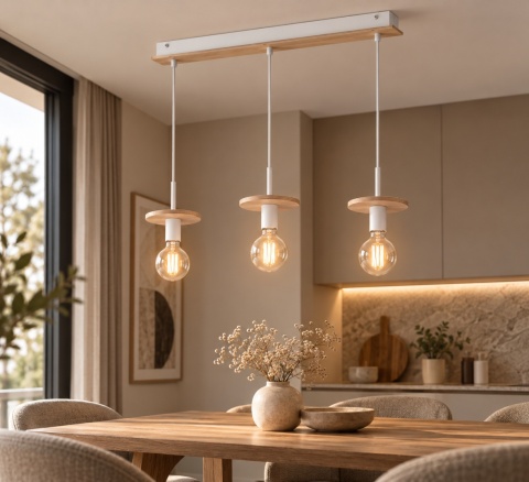 Pendant lamp 3xE27 SATURN NATURAL