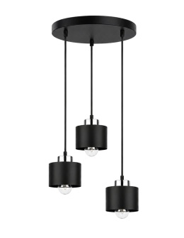 Pendant lamp 3xE27 SIMPLY BLACK/SILVER