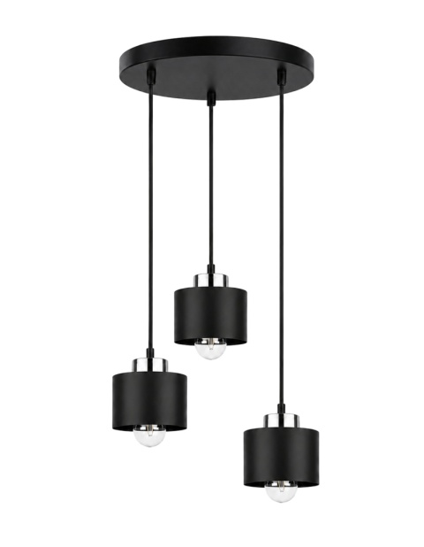 Pendant lamp 3xE27 SIMPLY BLACK/SILVER